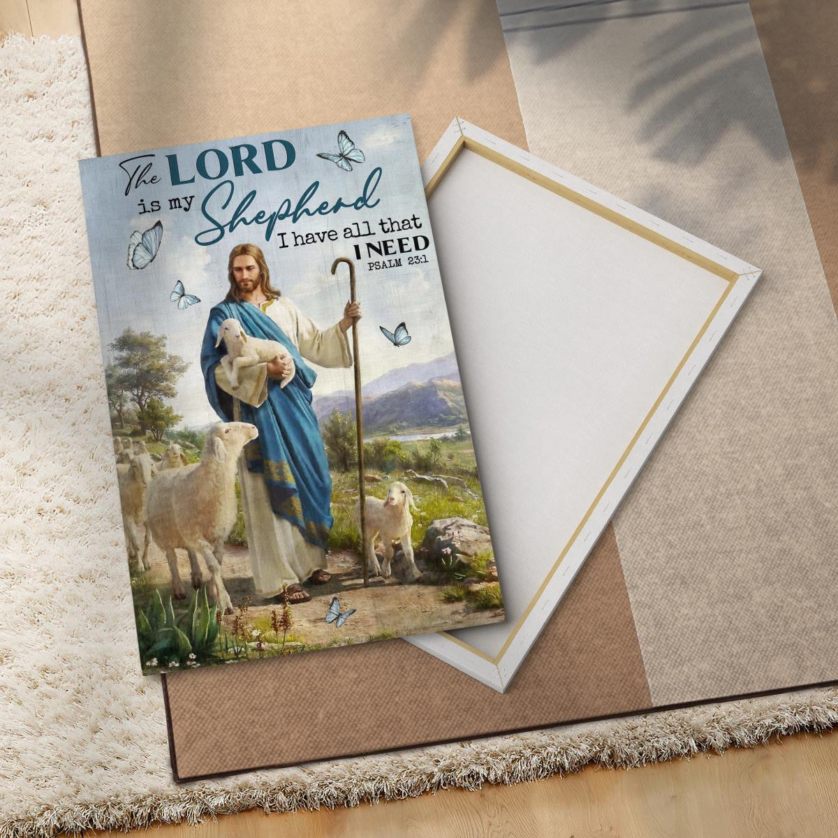 The Lord Is My Shepherd I Have All That I Need Walking With Lambs Canvas - Jesus Canvas - Christian Wall Art