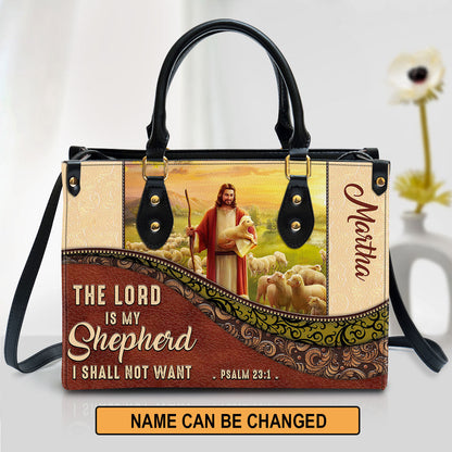 The Lord Is My Shepherd I Shall Not Want Personalized Christian Leather Bag For Women - Religious Gifts For Women