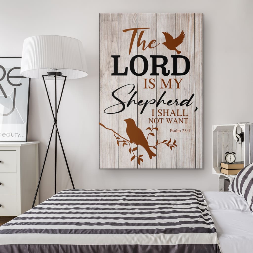 The Lord Is My Shepherd Psalm 231 Canvas Wall Art - Christian Canvas Prints - Bible Verse Canvas