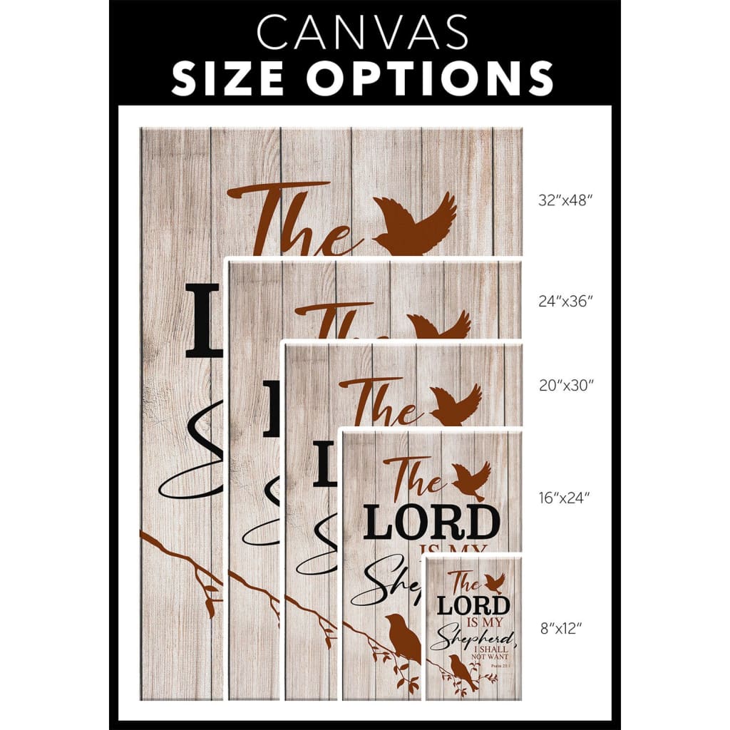 The Lord Is My Shepherd Psalm 231 Canvas Wall Art - Christian Canvas Prints - Bible Verse Canvas