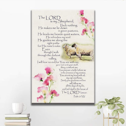 The Lord Is My Shepherd Psalm 23 Scripture Canvas Art - Bible Verse Canvas - Scripture Wall Art