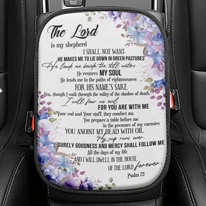 The Lord Is My Shepherd Psalm 23 Seat Box Cover, Bible Verse Car Center Console Cover, Scripture Interior Car Accessories