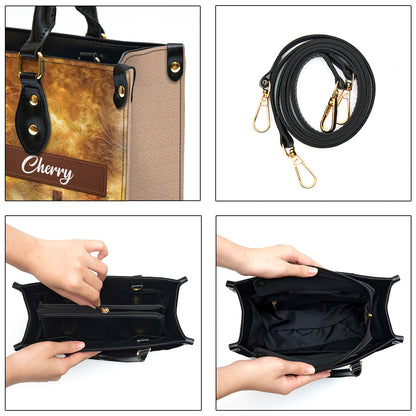 The Lord Is My Strength And My Song Personalized Jesus Leather Bag For Women - Religious Gifts For Women