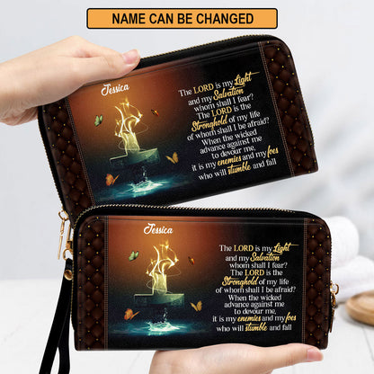 The Lord Is The Stronghold Of My Life Clutch Purse For Women - Personalized Name - Christian Gifts For Women