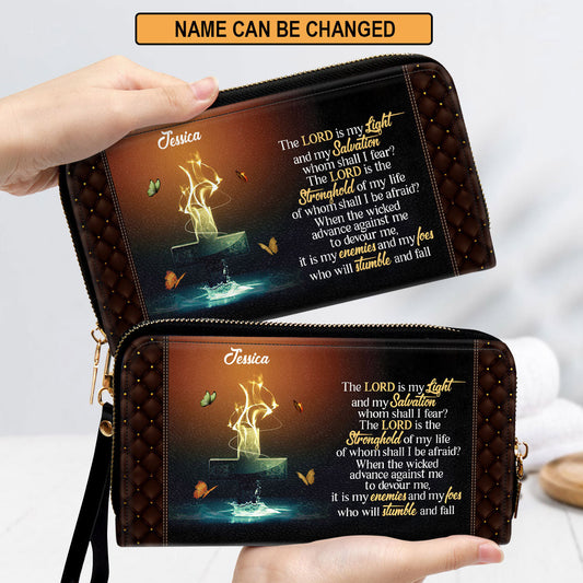 The Lord Is The Stronghold Of My Life Clutch Purse For Women - Personalized Name - Christian Gifts For Women