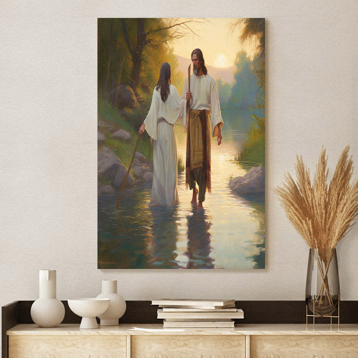 The Lord Is With Woman - Canvas Picture - Jesus Christ Canvas - Christian Wall Art