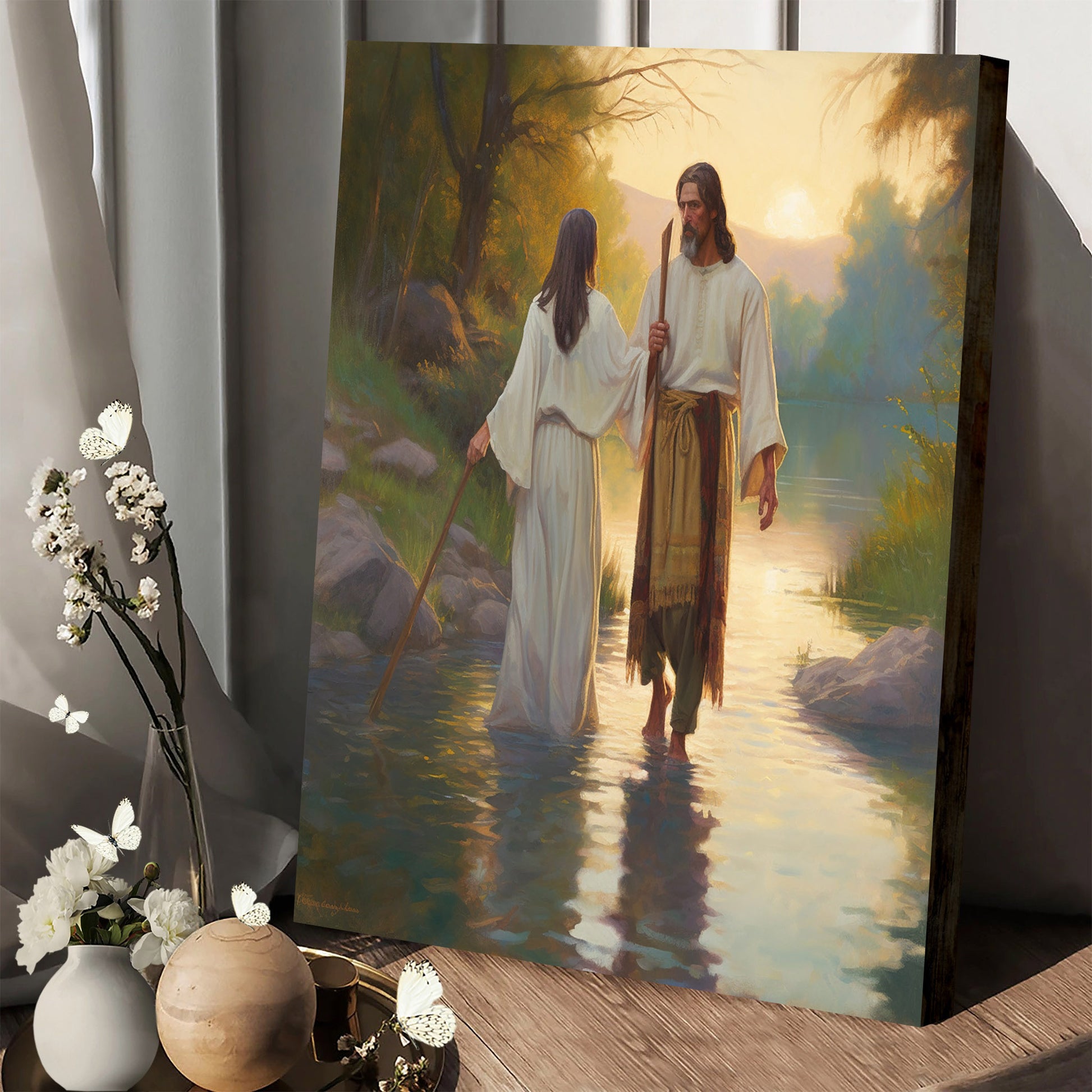 The Lord Is With Woman - Canvas Picture - Jesus Christ Canvas - Christian Wall Art