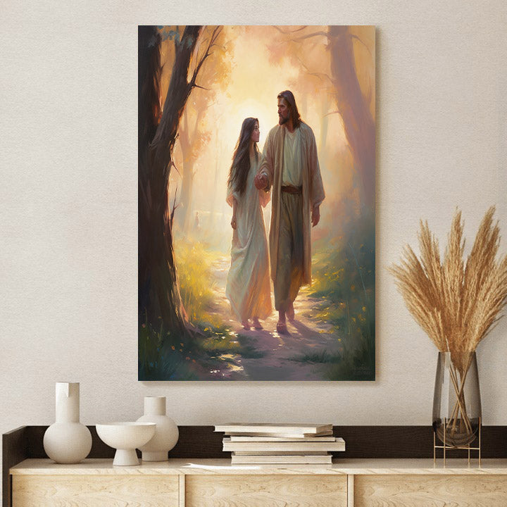The Lord Is With Woman 1 - Canvas Picture - Jesus Christ Canvas - Christian Wall Art
