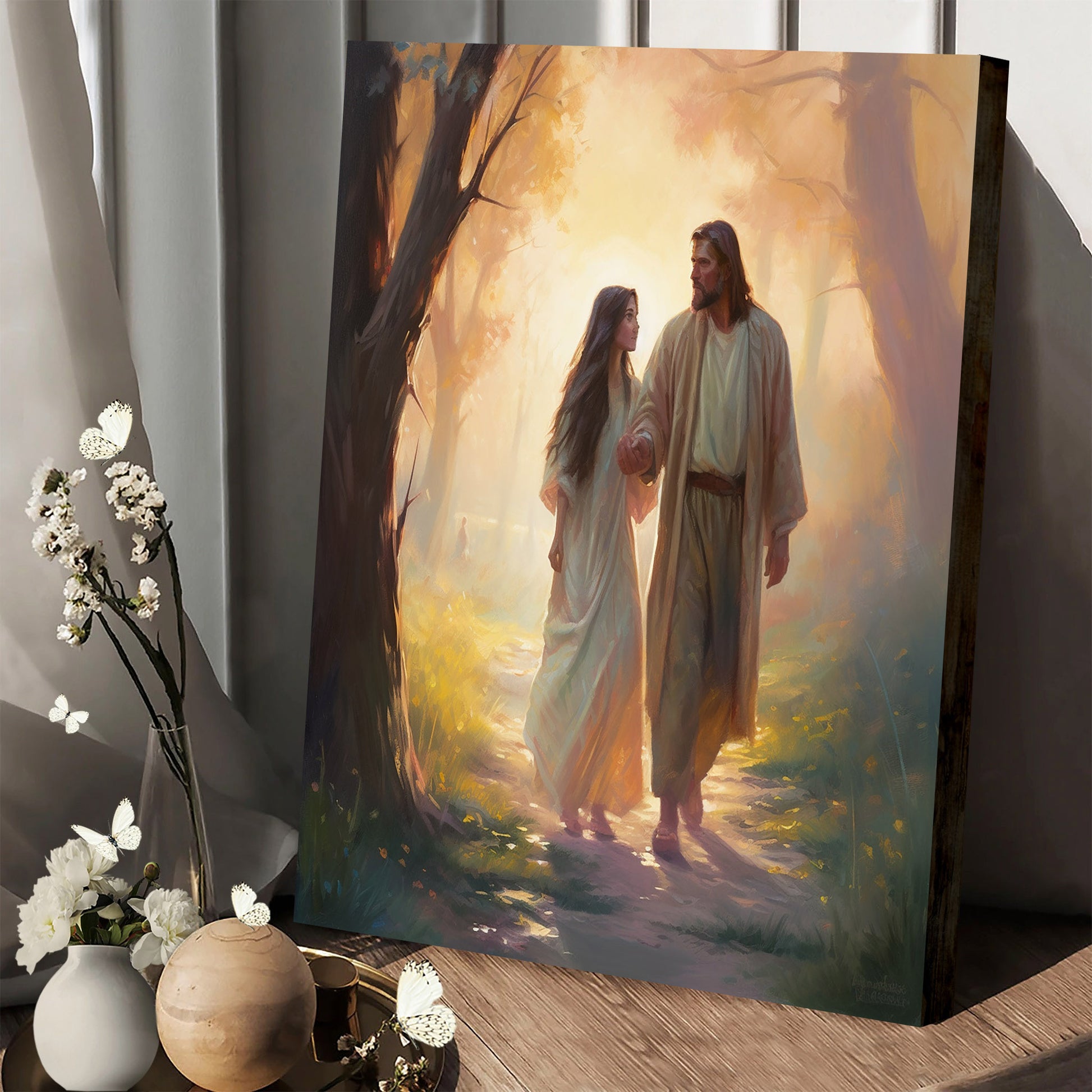 The Lord Is With Woman 1 - Canvas Picture - Jesus Christ Canvas - Christian Wall Art