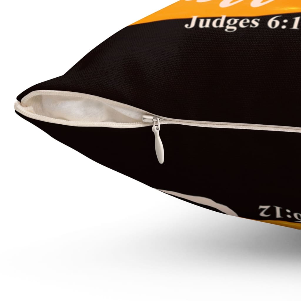 The Lord Is With You Mighty Warrior Judges 612 Bible Verse Pillow