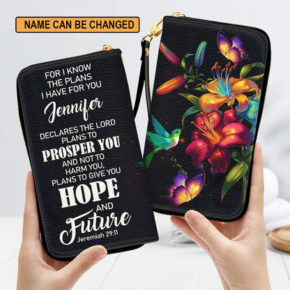 The Lord Plans To Prosper You And Not To Harm You Jeremiah 2911 Gifts For Women Clutch Purse For Women - Personalized Name