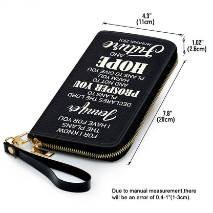 The Lord Plans To Prosper You And Not To Harm You Jeremiah 2911 Gifts For Women Clutch Purse For Women - Personalized Name