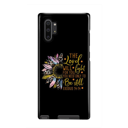 The Lord Will Fight For You - Half Leopard Sunflower - Christian Phone Case - Inspirational Bible Scripture iPhone Cases