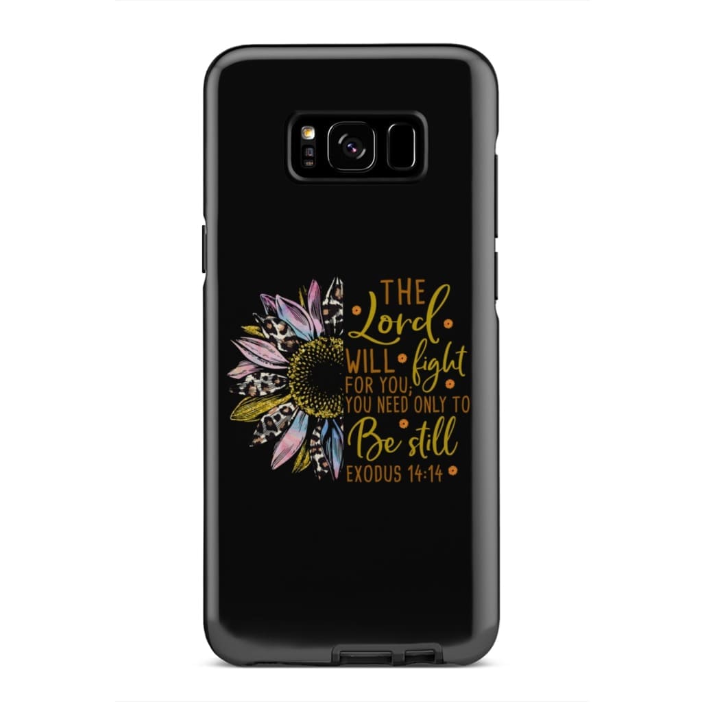 The Lord Will Fight For You - Half Leopard Sunflower - Christian Phone Case - Inspirational Bible Scripture iPhone Cases