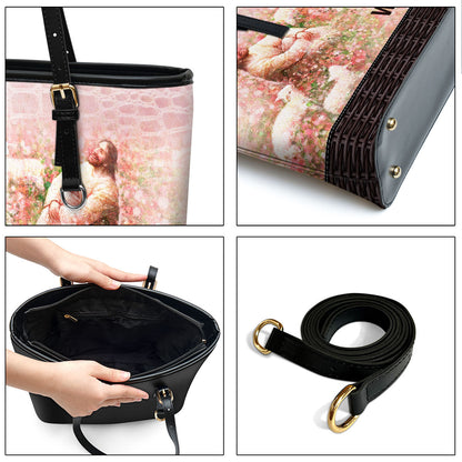 The Lord Will Provide Large Pu Leather Tote Bag For Women - Mom Gifts For Mothers Day