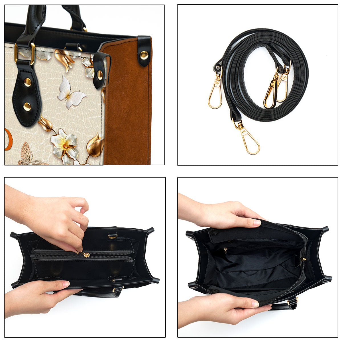 The Lord Your God Is With You Awesome Personalized Leather Bag For Women - Religious Gifts For Women