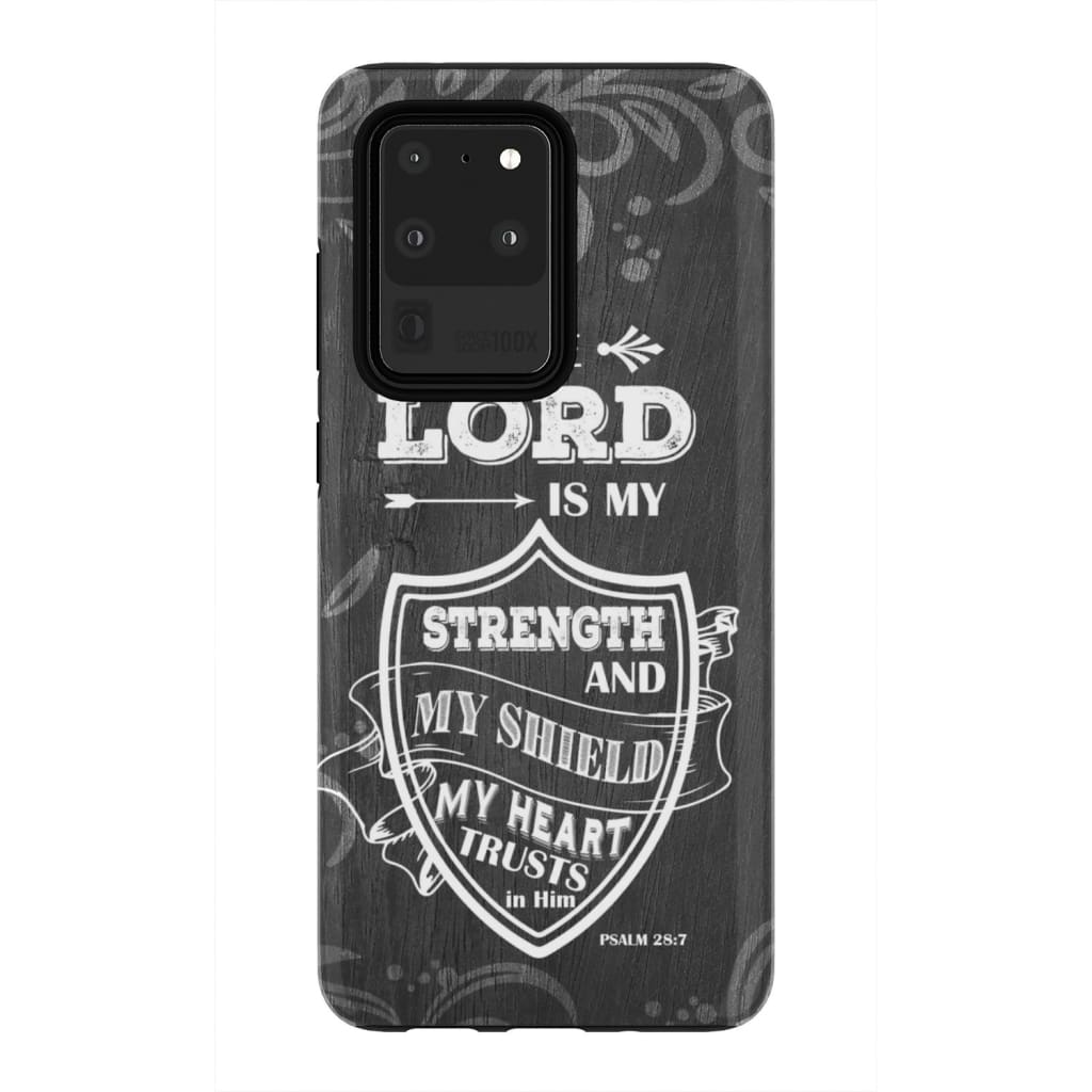 The Lord is my strength and my shield Bible verse phone case - Inspirational Bible Scripture iPhone Cases