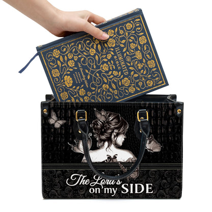 The Lord‘s On My Side Butterfly Leather Handbag - Religious Gifts For Women - Women Pu Leather Bag