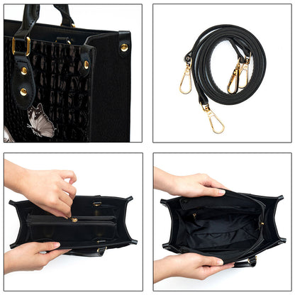 The Lord‘s On My Side Butterfly Leather Handbag - Religious Gifts For Women - Women Pu Leather Bag