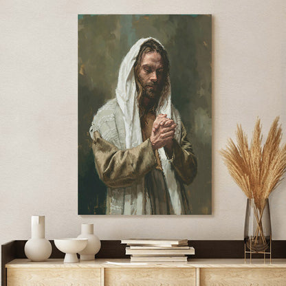 The Lord's Prayer Canvas Wall Art - Jesus Picture - Jesus Portrait Canvas