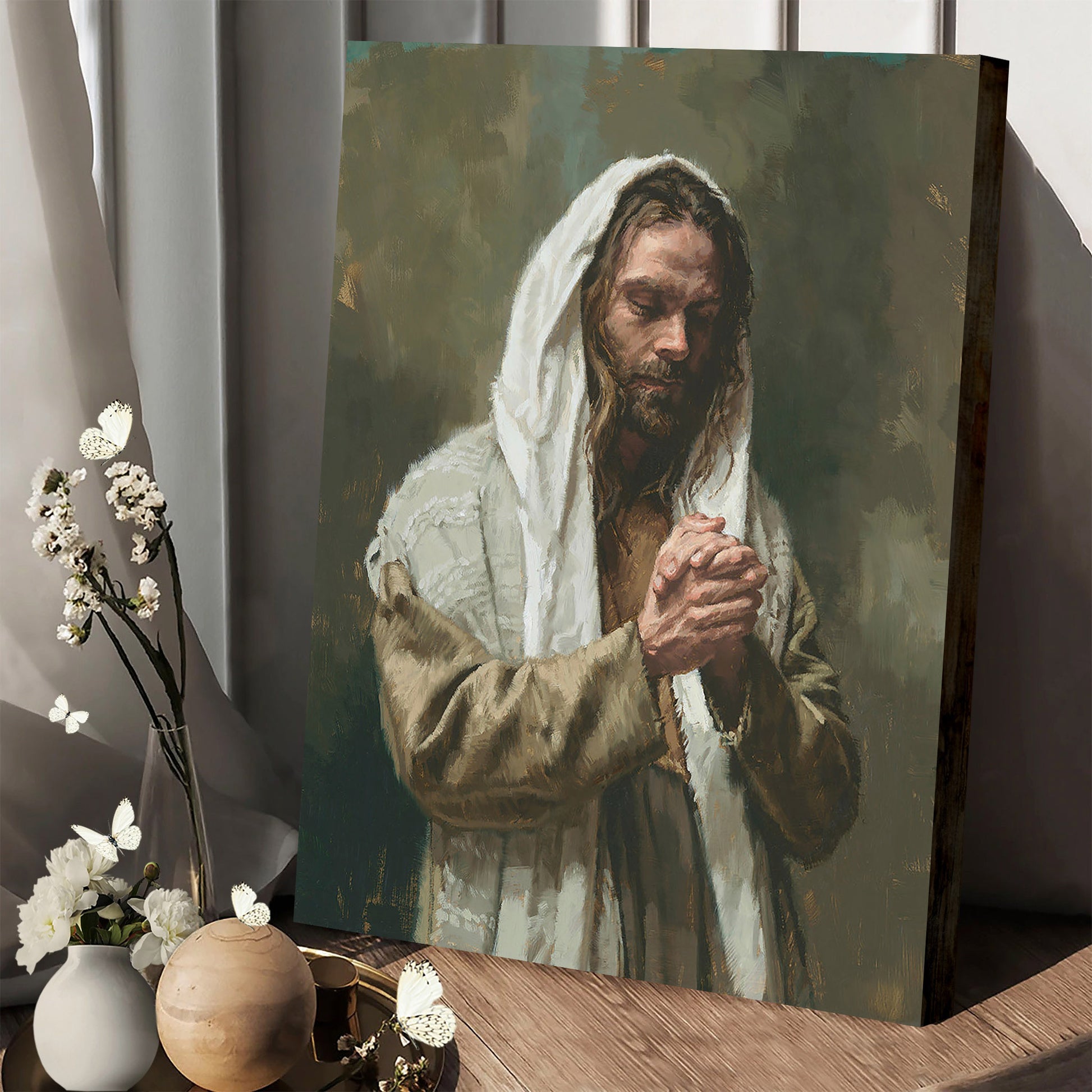 The Lord's Prayer Canvas Wall Art - Jesus Picture - Jesus Portrait Canvas