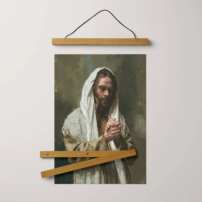 The Lord's Prayer Hanging Canvas Wall Art - Jesus Picture - Jesus Portrait Canvas - Religious Canvas