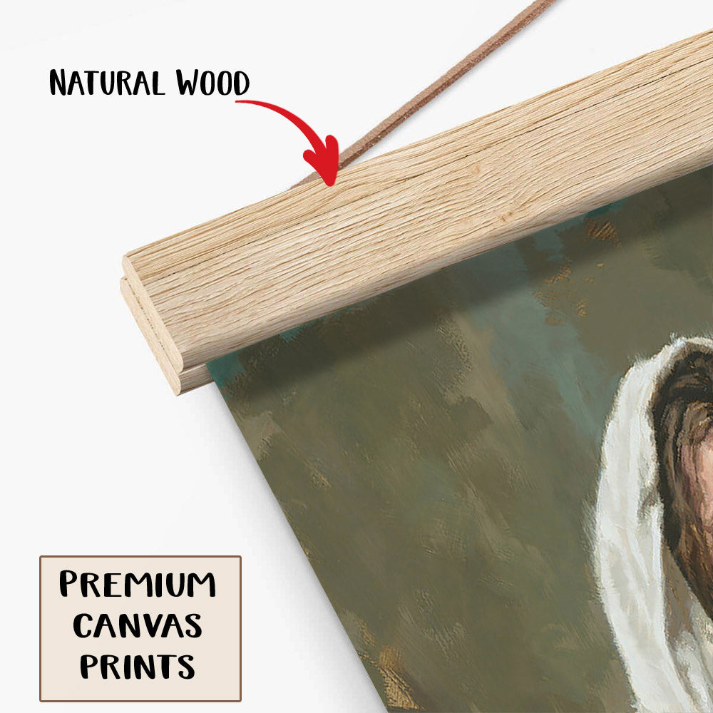 The Lord's Prayer Hanging Canvas Wall Art - Jesus Picture - Jesus Portrait Canvas - Religious Canvas