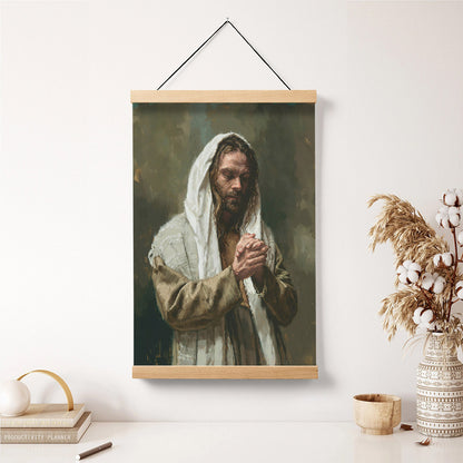 The Lord's Prayer Hanging Canvas Wall Art - Jesus Picture - Jesus Portrait Canvas - Religious Canvas