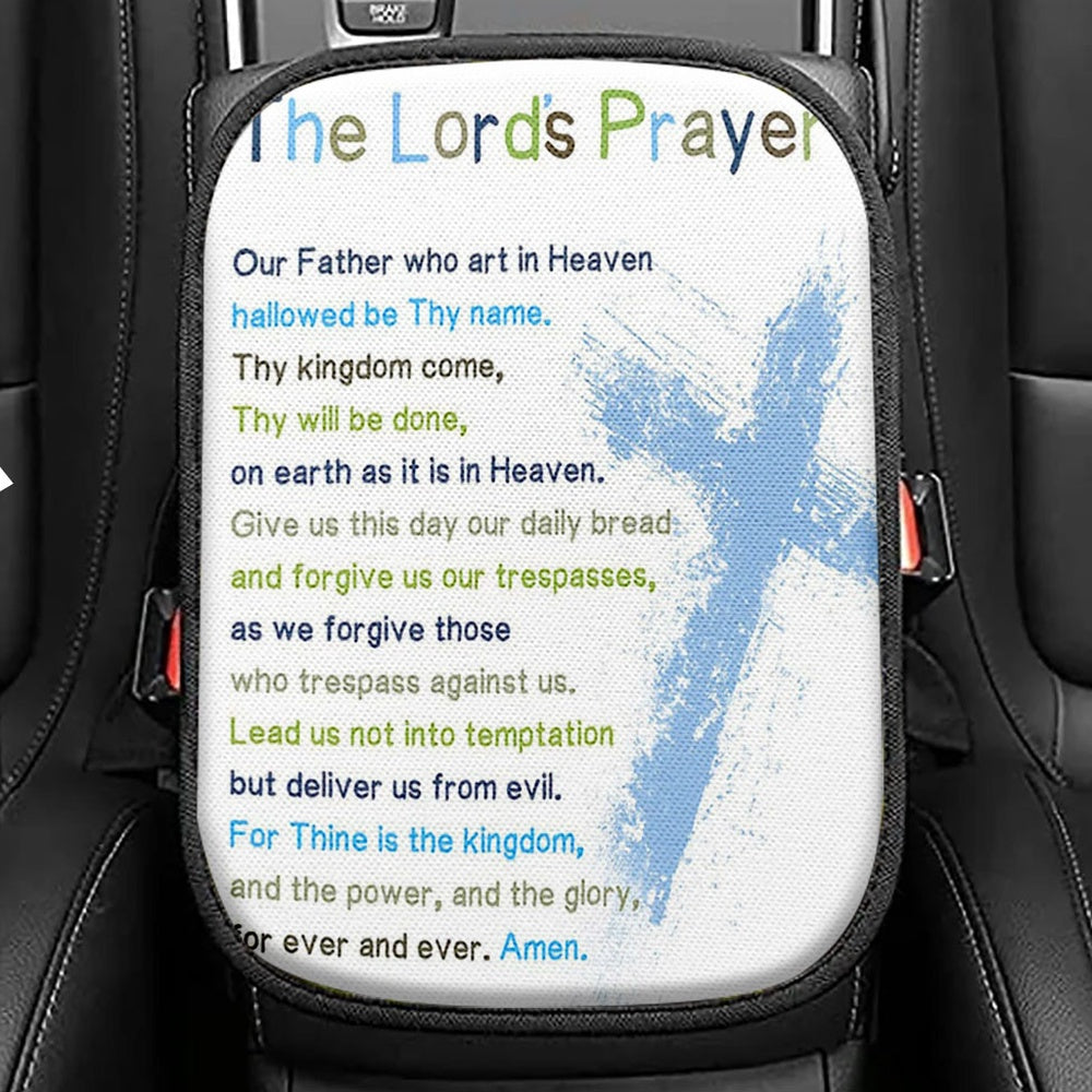 The Lord's Prayer Kid's Scripture Seat Box Cover, Christian Car Center Console Cover