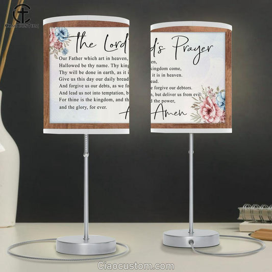 The Lord's Prayer Kjv Lamp Art Table Lamp - Christian Lamp Art Decor - Scripture Table Lamp Prints