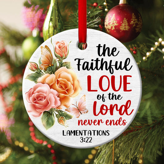 The Love Of Lord - Elegant Ceramic Circle Ornament - Christmas Decor - Funny Ornament