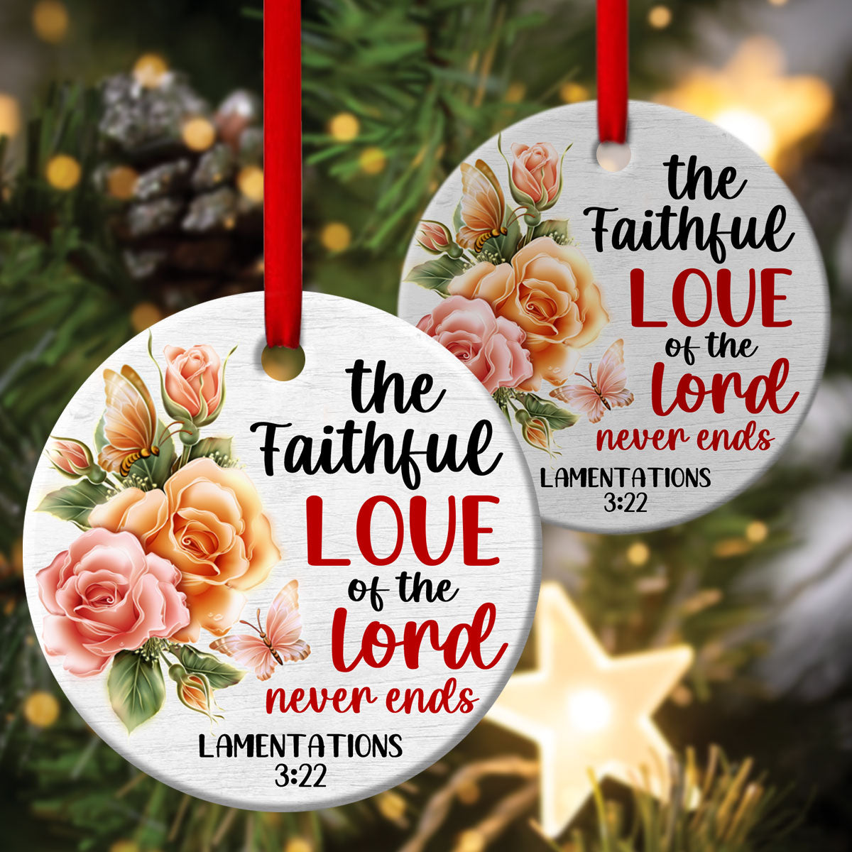The Love Of Lord - Elegant Ceramic Circle Ornament - Christmas Decor - Funny Ornament