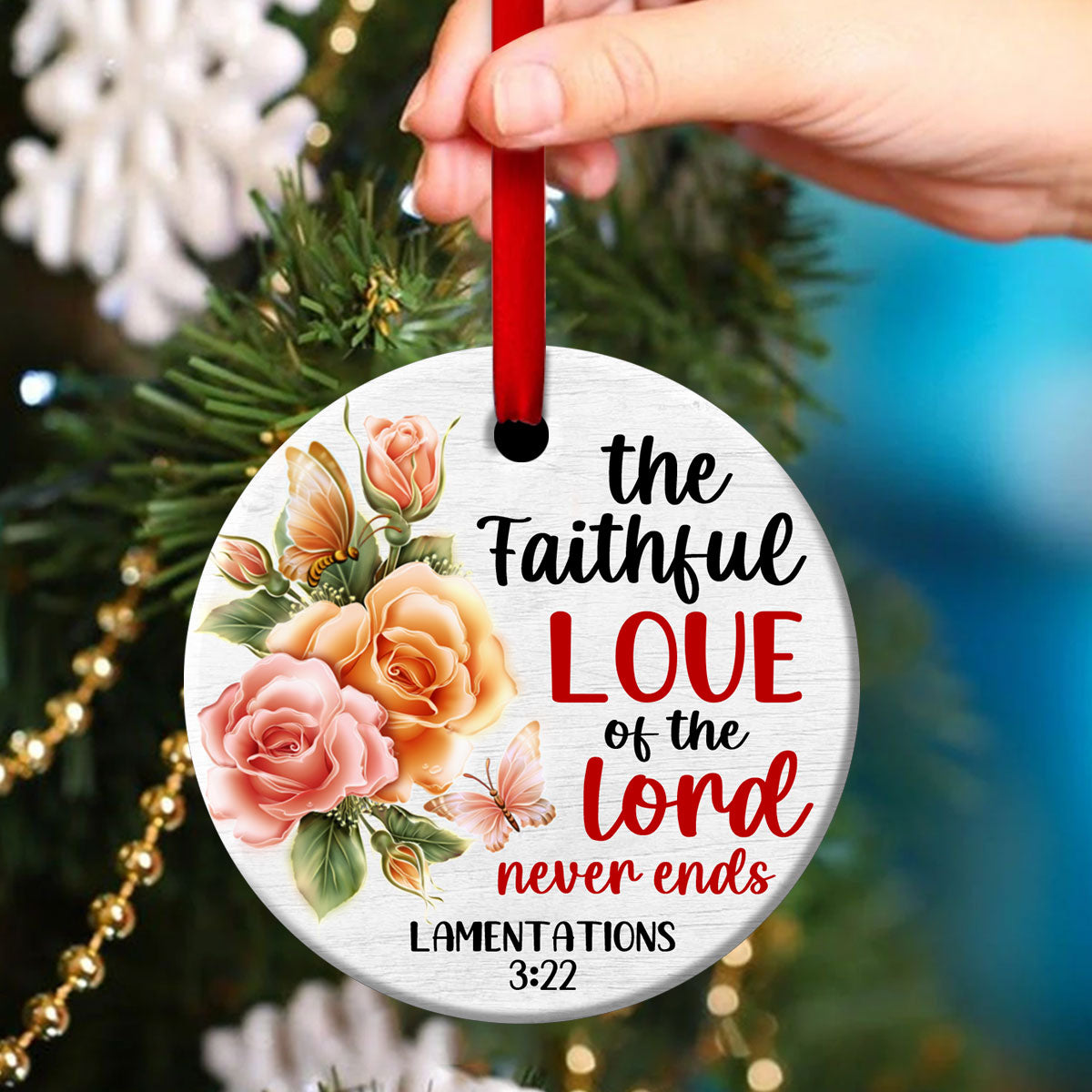 The Love Of Lord - Elegant Ceramic Circle Ornament - Christmas Decor - Funny Ornament
