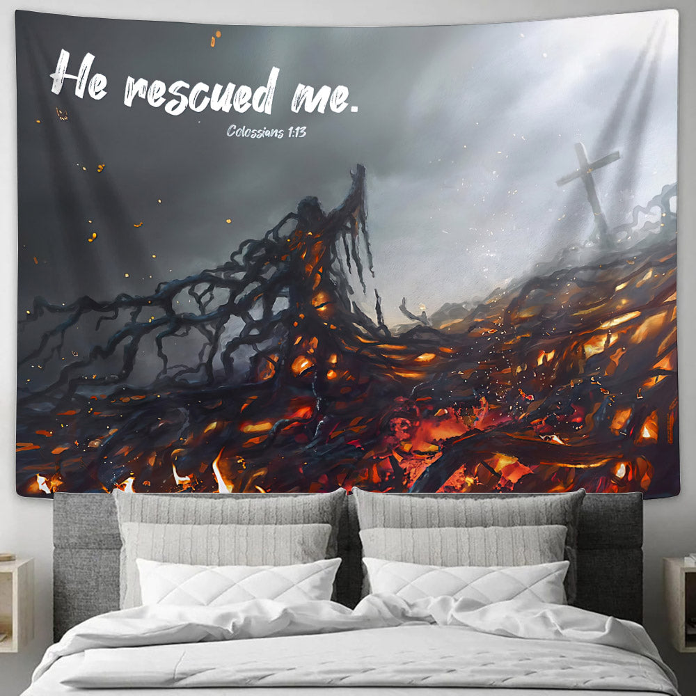 The Moment Of Salvation - He Rescued Us From The Domain Of Darkness Colossians 1 13 - Christian Wall Apestry