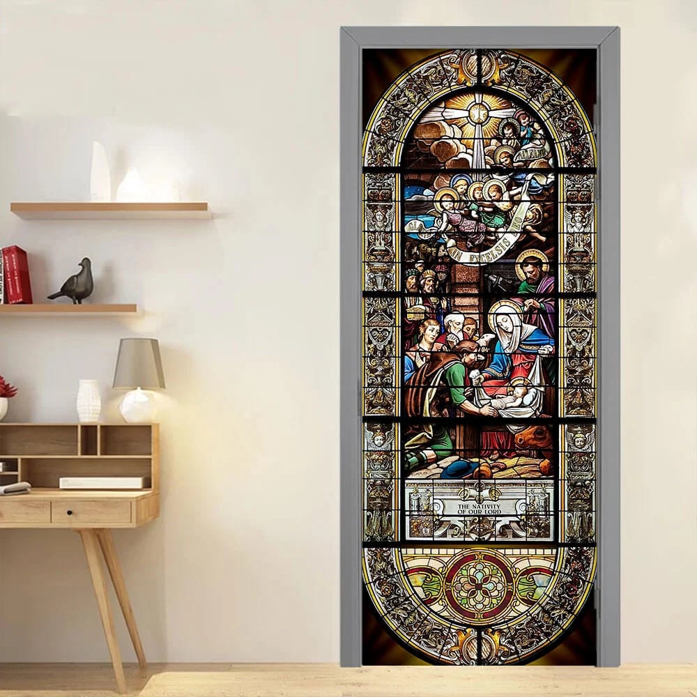 The Nativity Of Jesus Door Cover - Religious Door Decorations - Christian Home Decor