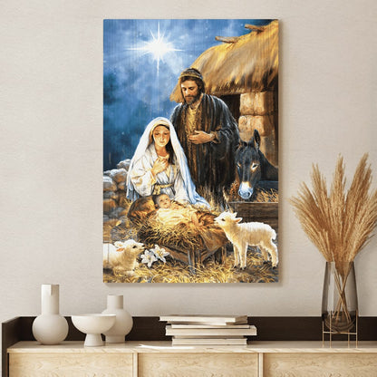 The Night Baby Jesus Was Born Canvas Wall Art - Christian Wall Posters - Religious Wall Decor