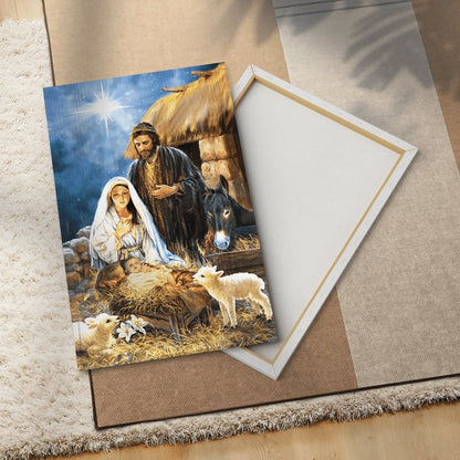 The Night Baby Jesus Was Born Canvas Wall Art - Christian Wall Posters - Religious Wall Decor