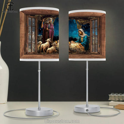 The Night Jesus Was Born Table Lamp Art - Bible Verse Lamp Art - Room Decor Christian