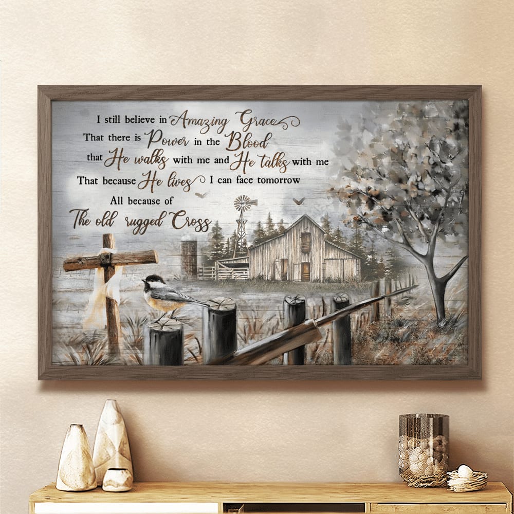The Old Barn I Still Believe In Amazing Grace Jesus Canvas Wall Art - Jesus Canvas Pictures - Christian Wall Posters
