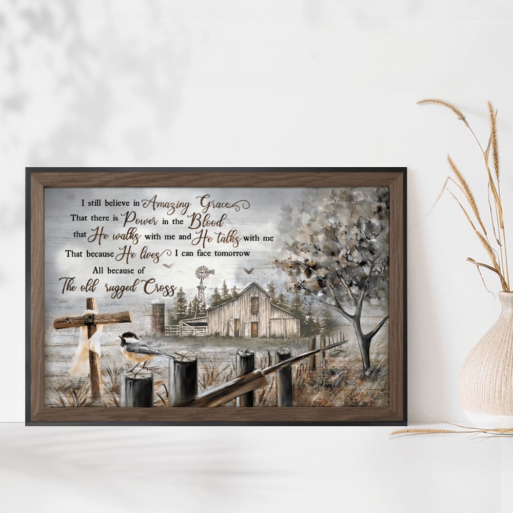 The Old Barn I Still Believe In Amazing Grace Jesus Canvas Wall Art - Jesus Canvas Pictures - Christian Wall Posters