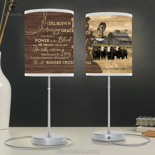 The Old Rugged Cross Aberdeen Angus Table Lamp For Bedroom - Bible Verse Table Lamp - Religious Room Decor