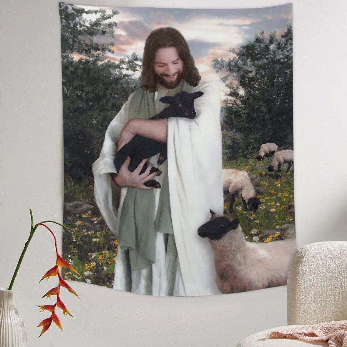 The One Tapestry - Jesus Picture - Religious Tapestry - Christian Tapestry Wall Hangings