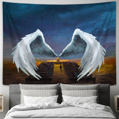 The Pastor Prayer Jesus Wall Tapestry - Tapestry Wall Hanging - Christian Tapestry