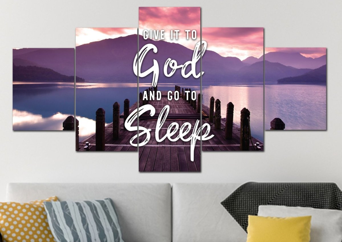 The Pier Give It To God And Go To Sleep Sign, Wall Art & Decor - Christian Canvas Wall Art