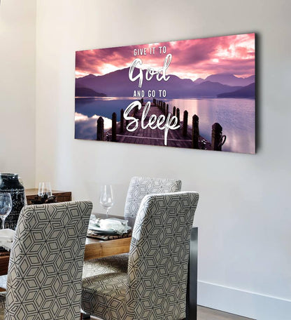 The Pier Give It To God And Go To Sleep Sign, Wall Art & Decor - Christian Canvas Wall Art