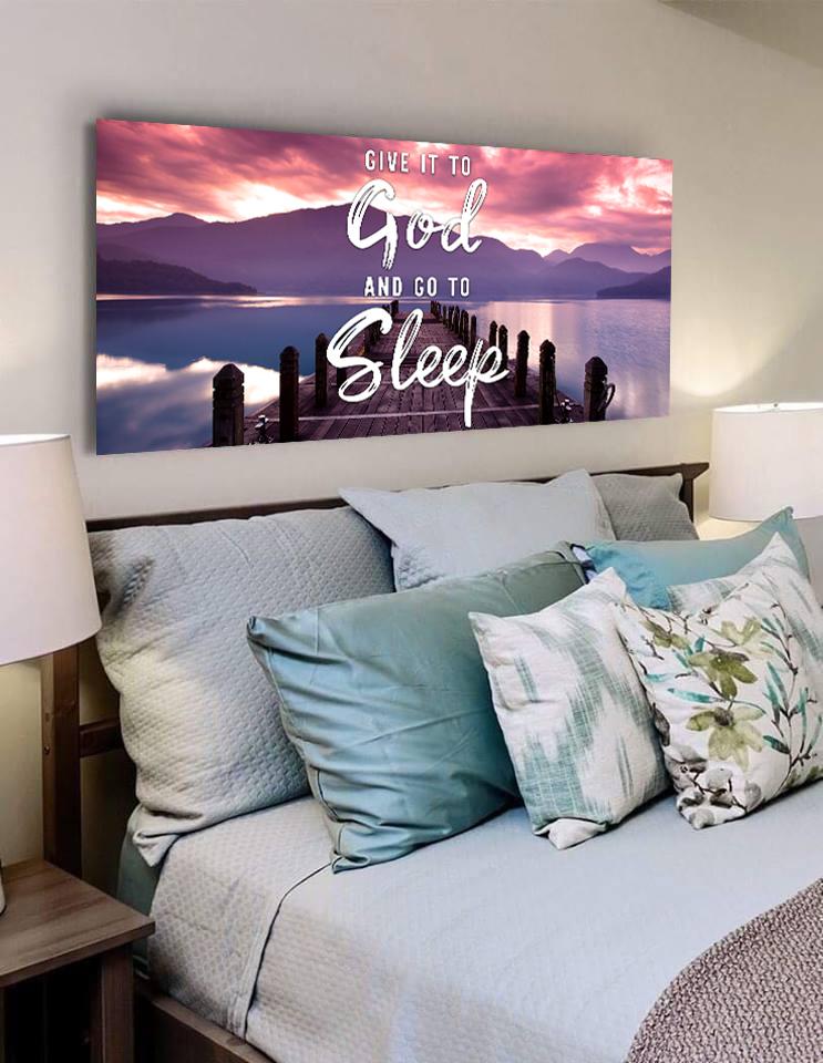 The Pier Give It To God And Go To Sleep Sign, Wall Art & Decor - Christian Canvas Wall Art
