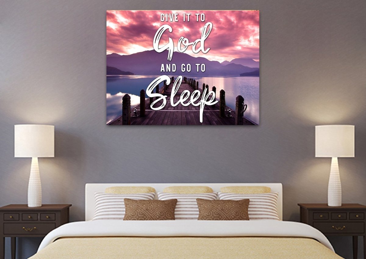 The Pier Give It To God And Go To Sleep Sign, Wall Art & Decor - Christian Canvas Wall Art