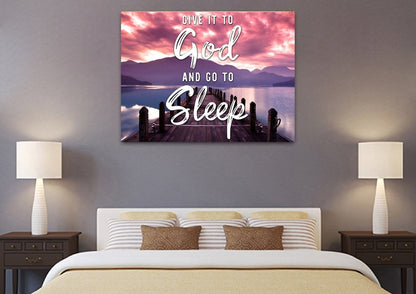 The Pier Give It To God And Go To Sleep Sign, Wall Art & Decor - Christian Canvas Wall Art