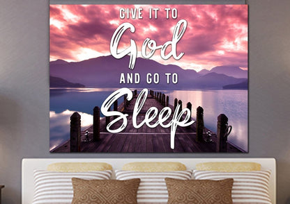 The Pier Give It To God And Go To Sleep Sign, Wall Art & Decor - Christian Canvas Wall Art