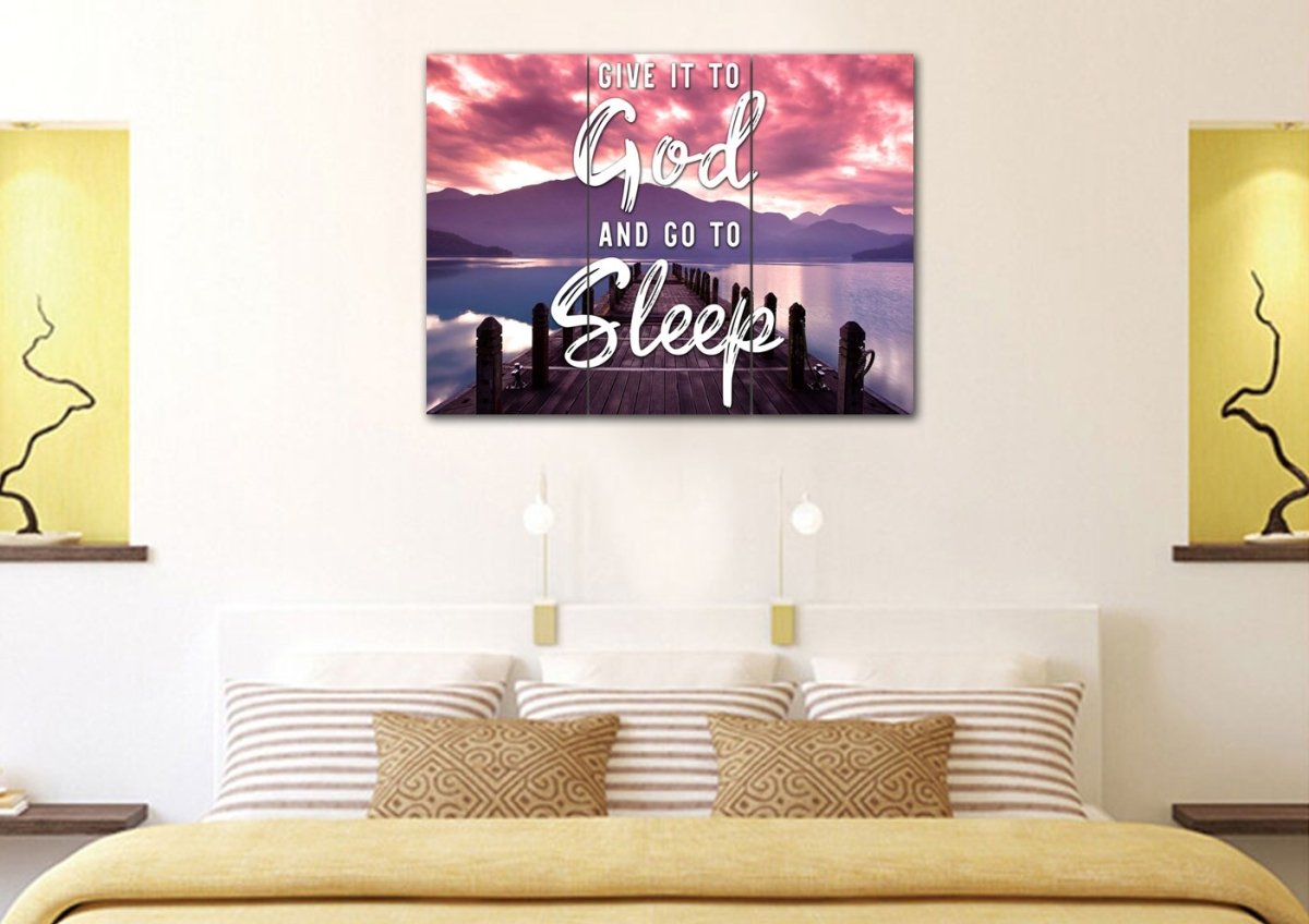 The Pier Give It To God And Go To Sleep Sign, Wall Art & Decor - Christian Canvas Wall Art